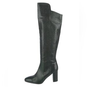 Aquatalia Green Leather Over-The-Knee Boots